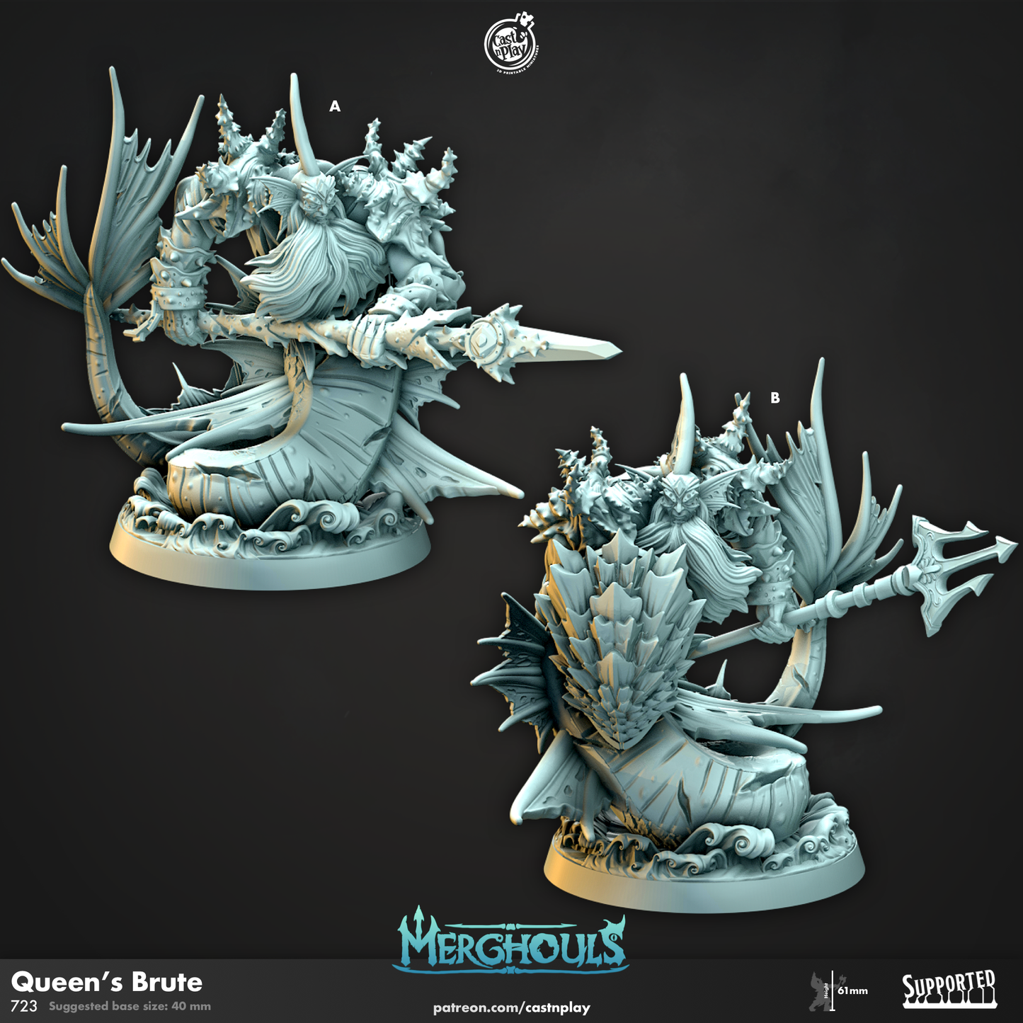 Queen's Brute - 3D Printed Miniature - Fantasy Miniature -Tabletop Miniature - Tabletop Miniature - D&D