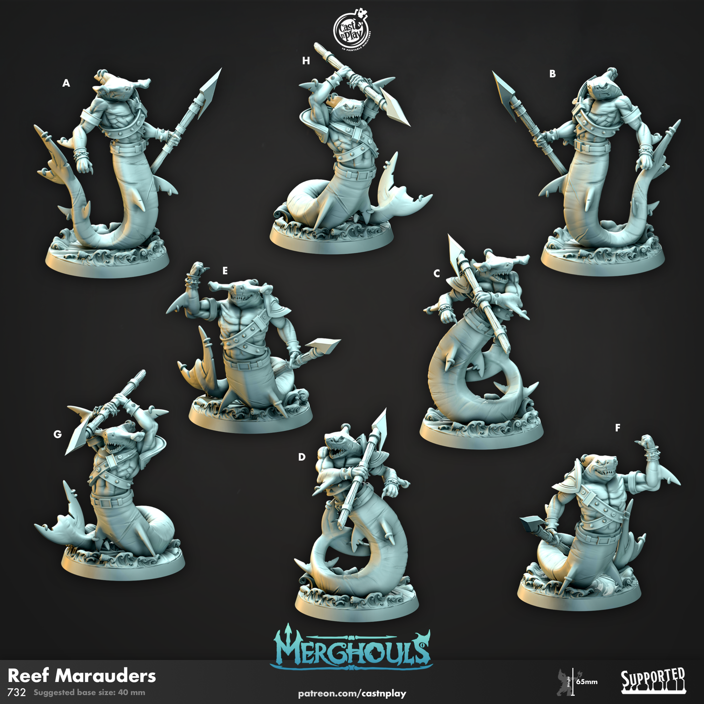 Reef Marauders - 3D Printed Miniature - Fantasy Miniature -Tabletop Miniature - Tabletop Miniature - D&D