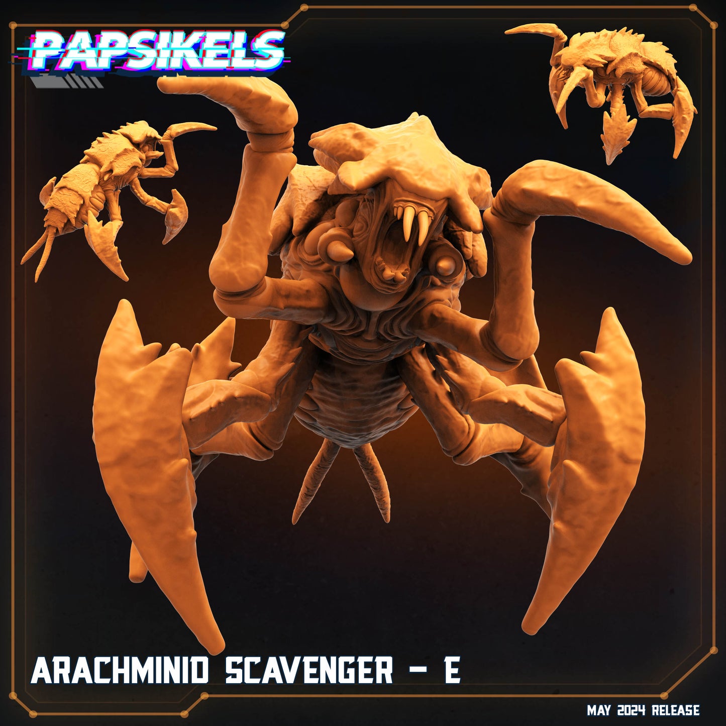Arachminid scavenger - Resin Miniature - Tabletop miniature - Fantasy Miniature - 32mm - D&D - Sci-fi Miniature- Papsikel