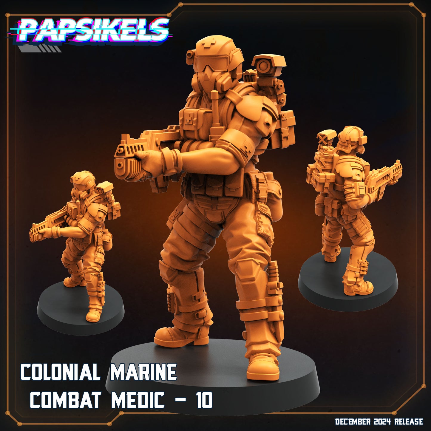 Colonial Marine Medic Team- Resin Miniature - Tabletop miniature - Fantasy Miniature - 32mm - D&D - Sci-fi Miniature- Papsikel