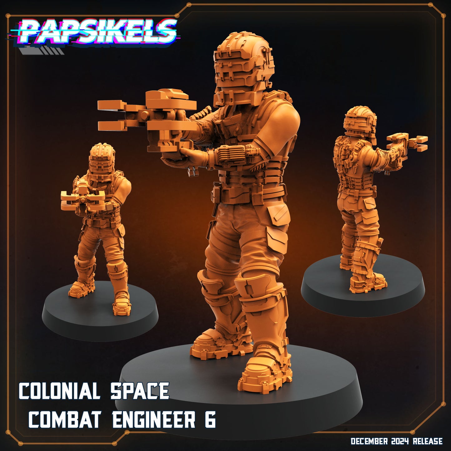 Colonial Space Combat Engineer - Resin Miniature - Tabletop miniature - Fantasy Miniature - 32mm - D&D - Sci-fi Miniature- Papsikel