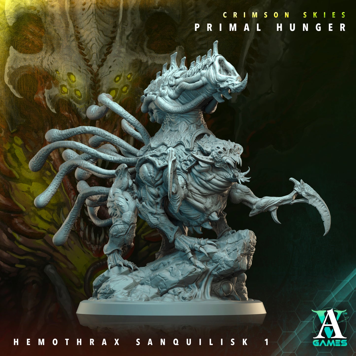 Sanquilisk - 3D Printed Miniature - Fantasy Miniature -Tabletop Miniature - Tabletop Miniature - D&D