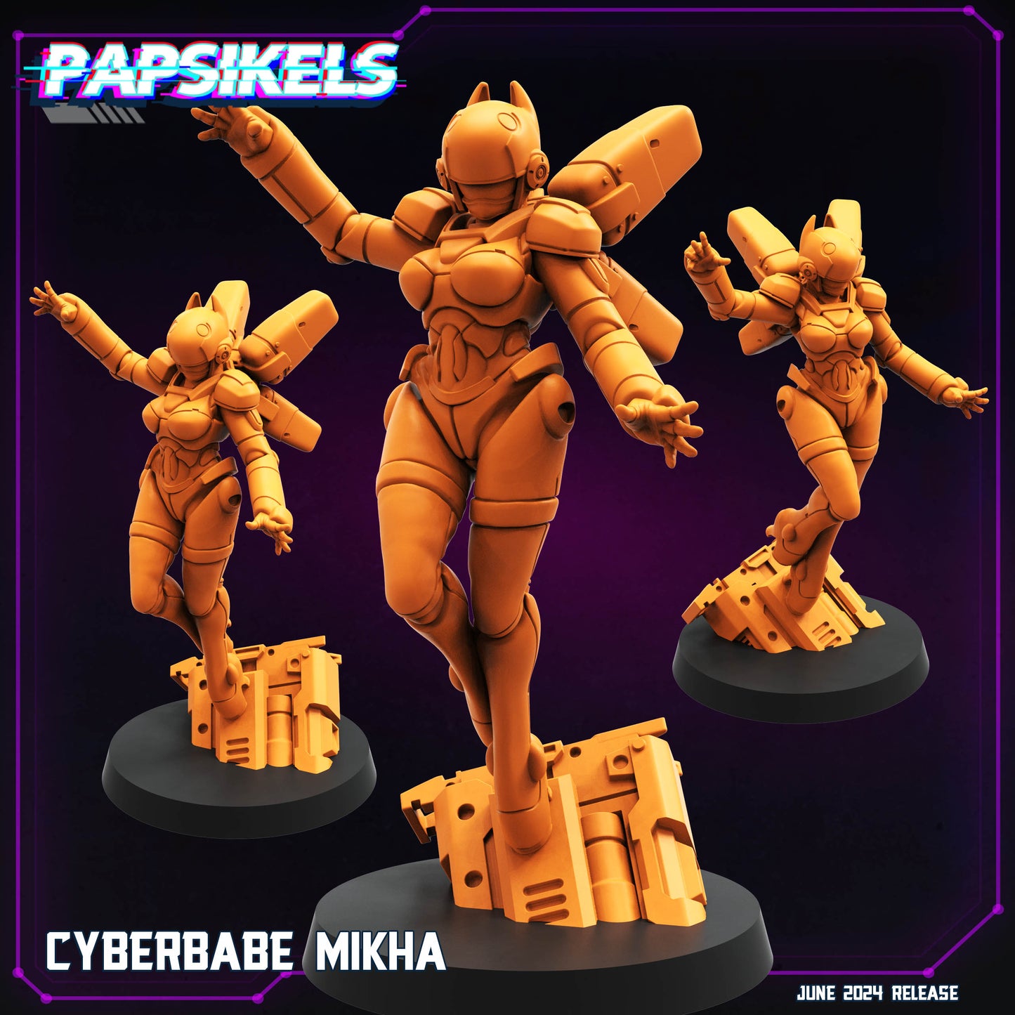 Cyberbabes 2 - Resin Miniature - Tabletop miniature - Fantasy Miniature - 32mm - D&D - Sci-fi Miniature- Papsikel
