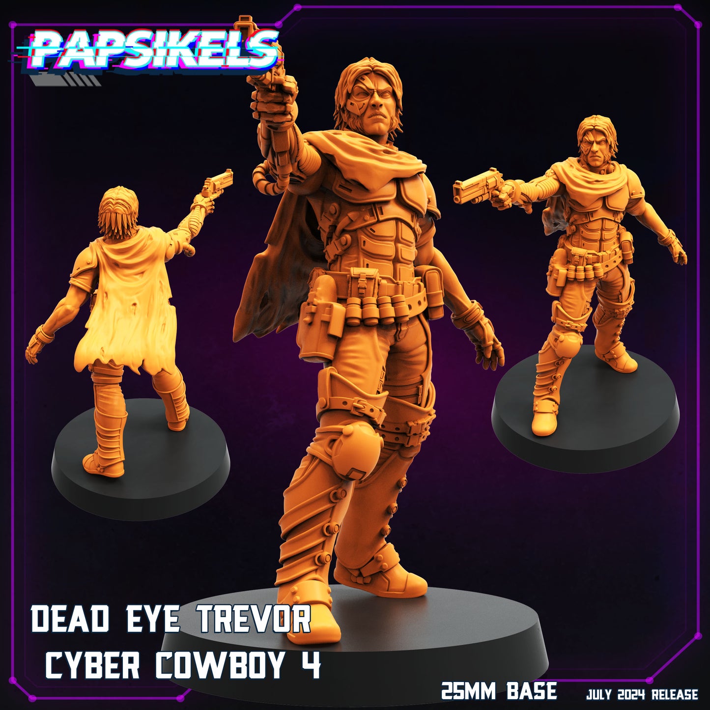 CYBER COWBOYS - Resin Miniature - Tabletop miniature - Fantasy Miniature - 32mm - D&D - Sci-fi Miniature - Papsikel (Copy) (Copy)