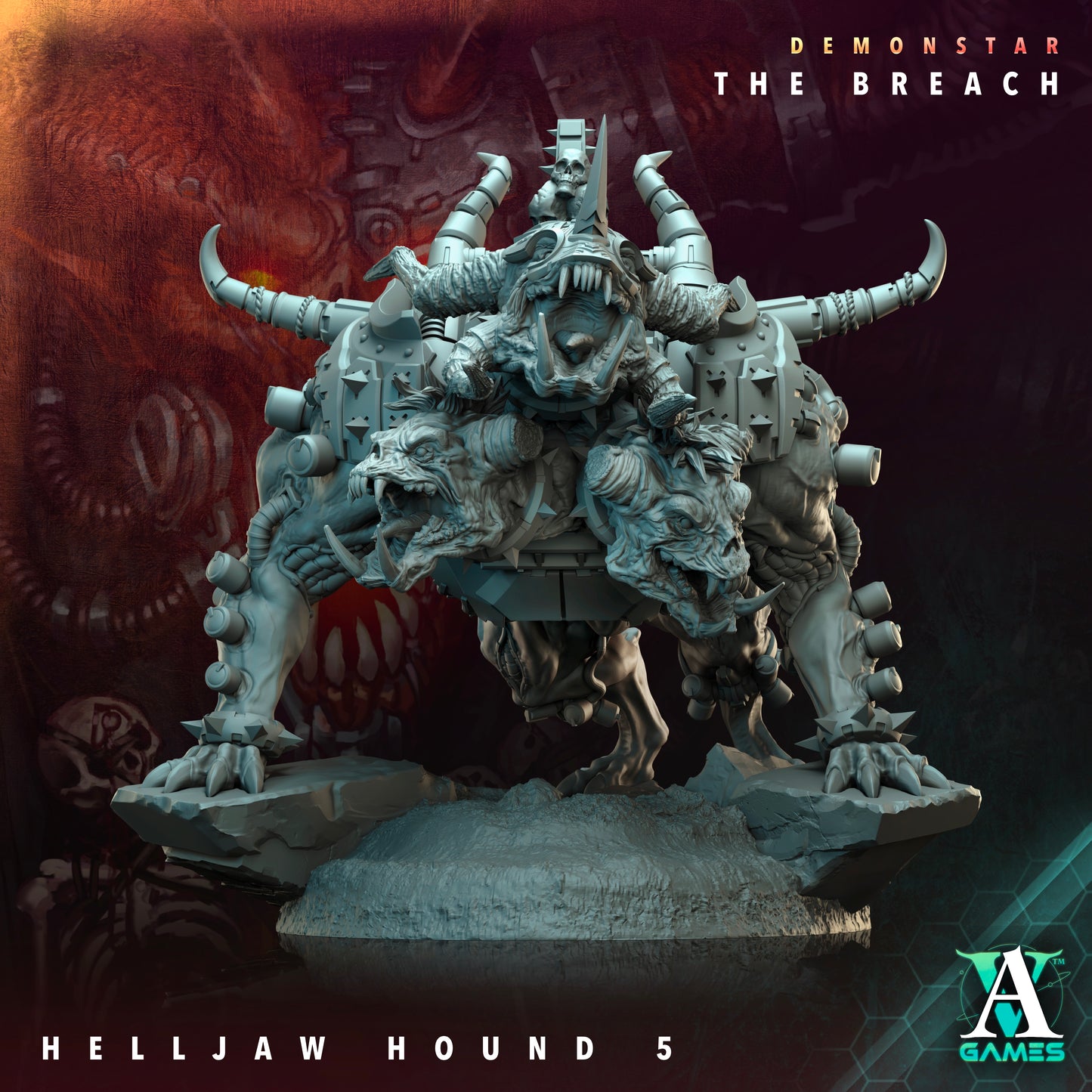 Helljaw Hounds - 3D Printed Miniature - Fantasy Miniature -Tabletop Miniature - Tabletop Miniature - D&D
