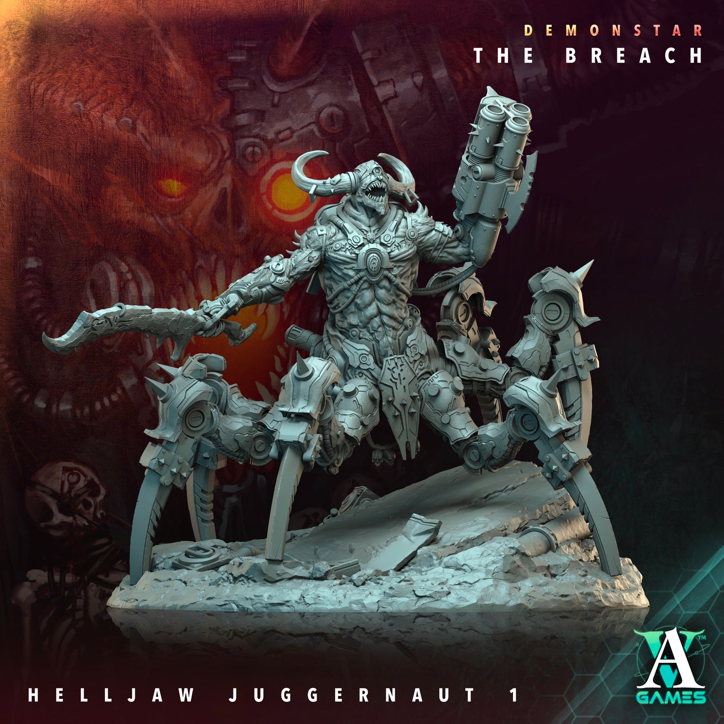 Helljaw Juggernaut - 3D Printed Miniature - Fantasy Miniature -Tabletop Miniature - Tabletop Miniature - D&D
