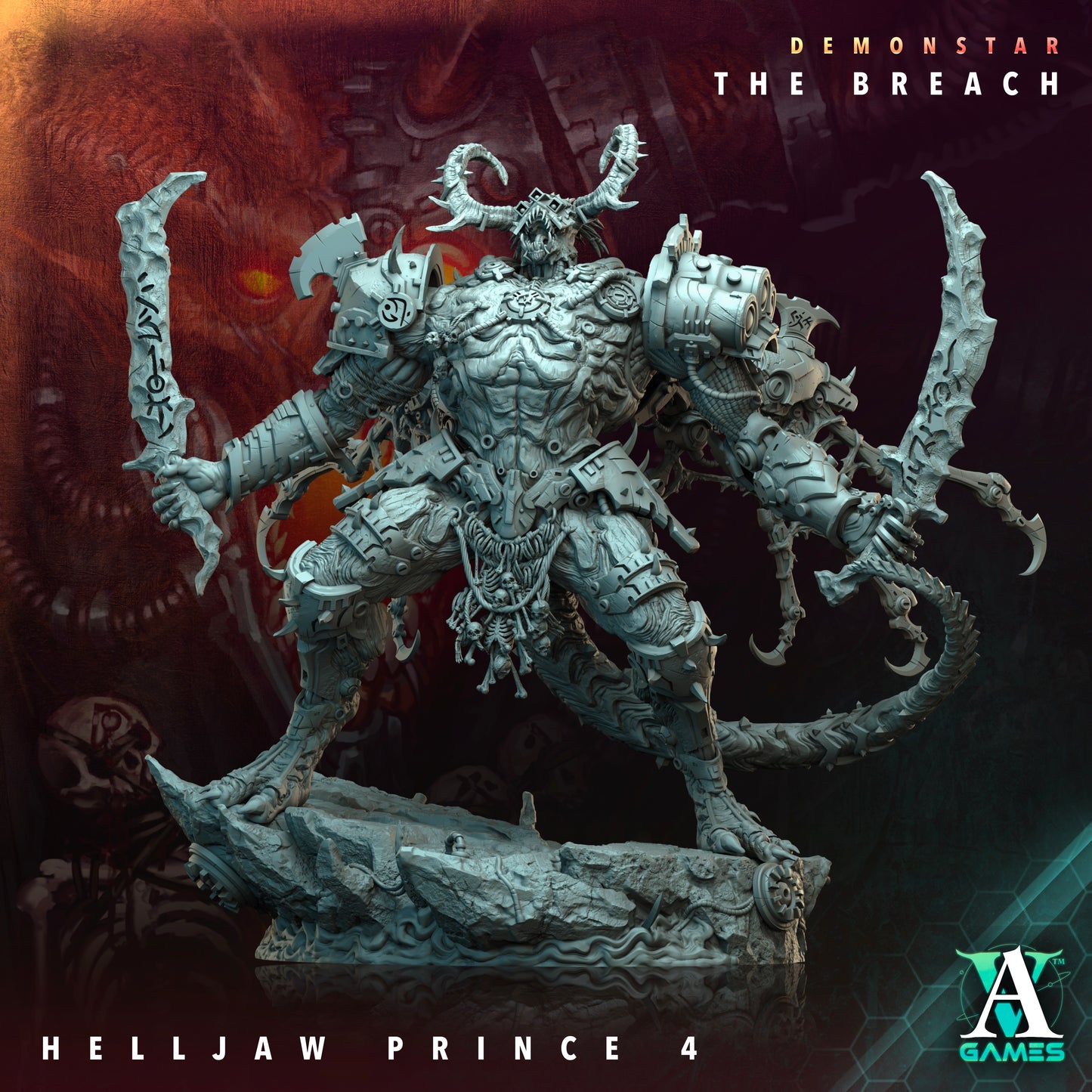 Helljaw Prince - 3D Printed Miniature - Fantasy Miniature -Tabletop Miniature - Tabletop Miniature - D&D