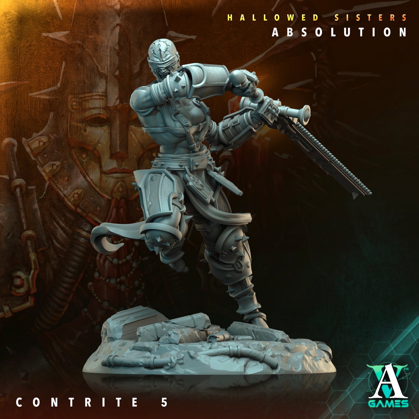 Contrite - 3D Printed Miniature - Fantasy Miniature -Tabletop Miniature - Tabletop Miniature - D&D (Copy)