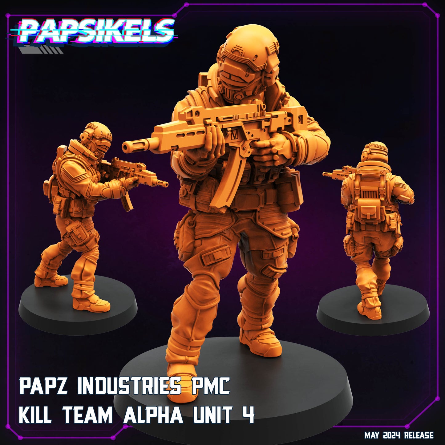 Team Alpha - Resin Miniature - Tabletop miniature - Fantasy Miniature - 32mm - D&D - Sci-fi Miniature- Papsikel (Copy)