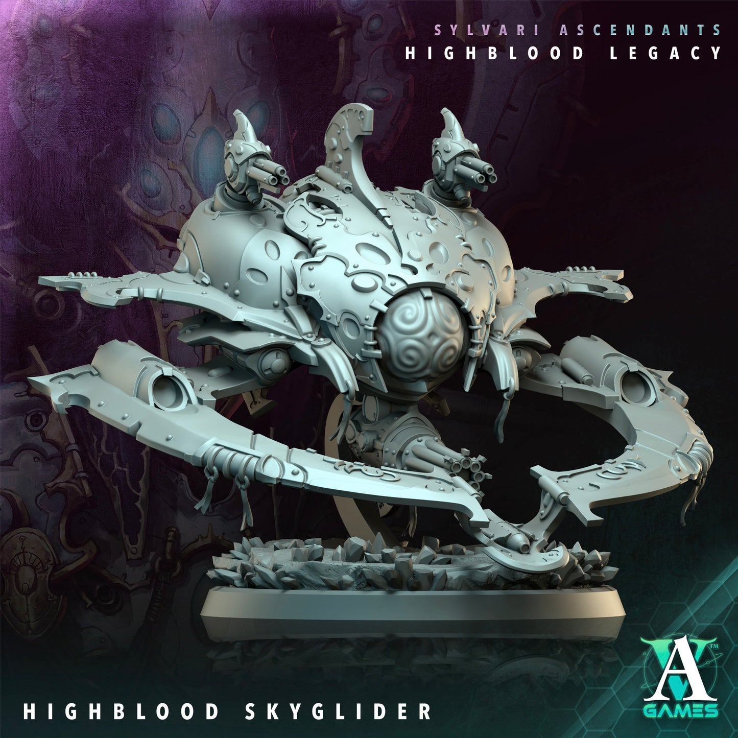 Highblood Skyglider - 3D Printed Miniature - Fantasy Miniature -Tabletop Miniature - Tabletop Miniature - D&D