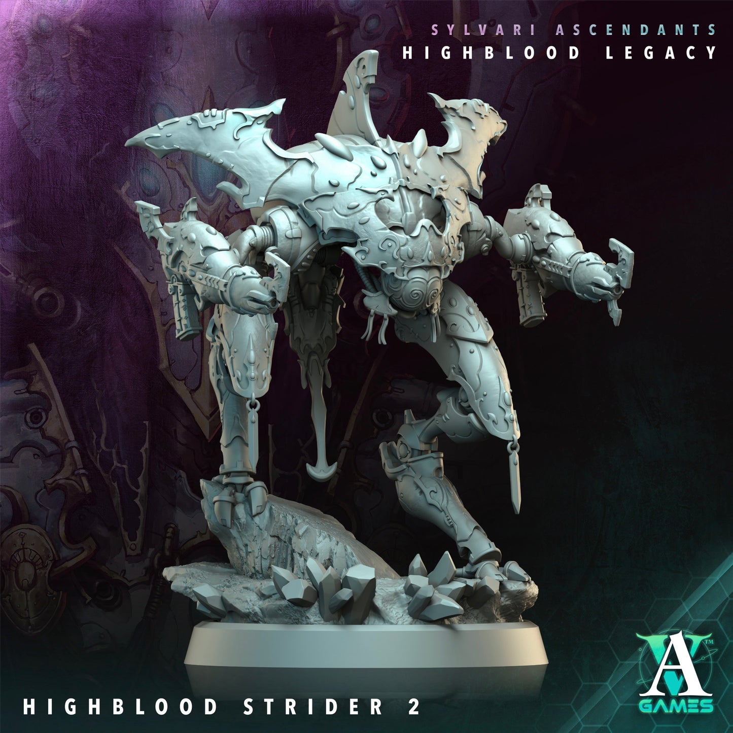 Highblood Strider - 3D Printed Miniature - Fantasy Miniature -Tabletop Miniature - Tabletop Miniature - D&D