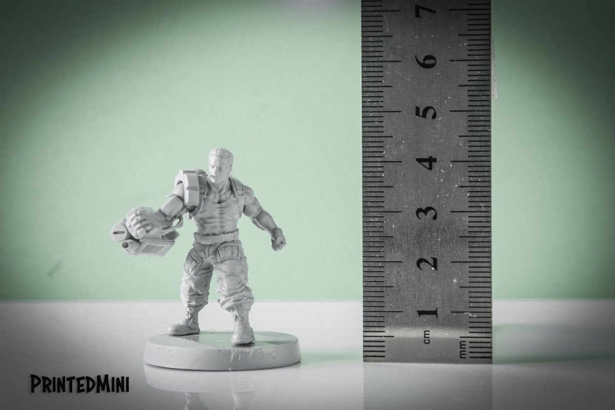 Major Arnie Schafernager -3D Printed Miniature - Sci-Fi Miniature - D&D - Papsikel