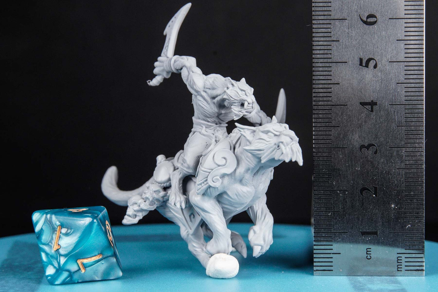 Rakshatiger riders 3 - 3D Printed Miniature - Fantasy Miniature - Tabletop Miniature - D&D - Artisan Guild