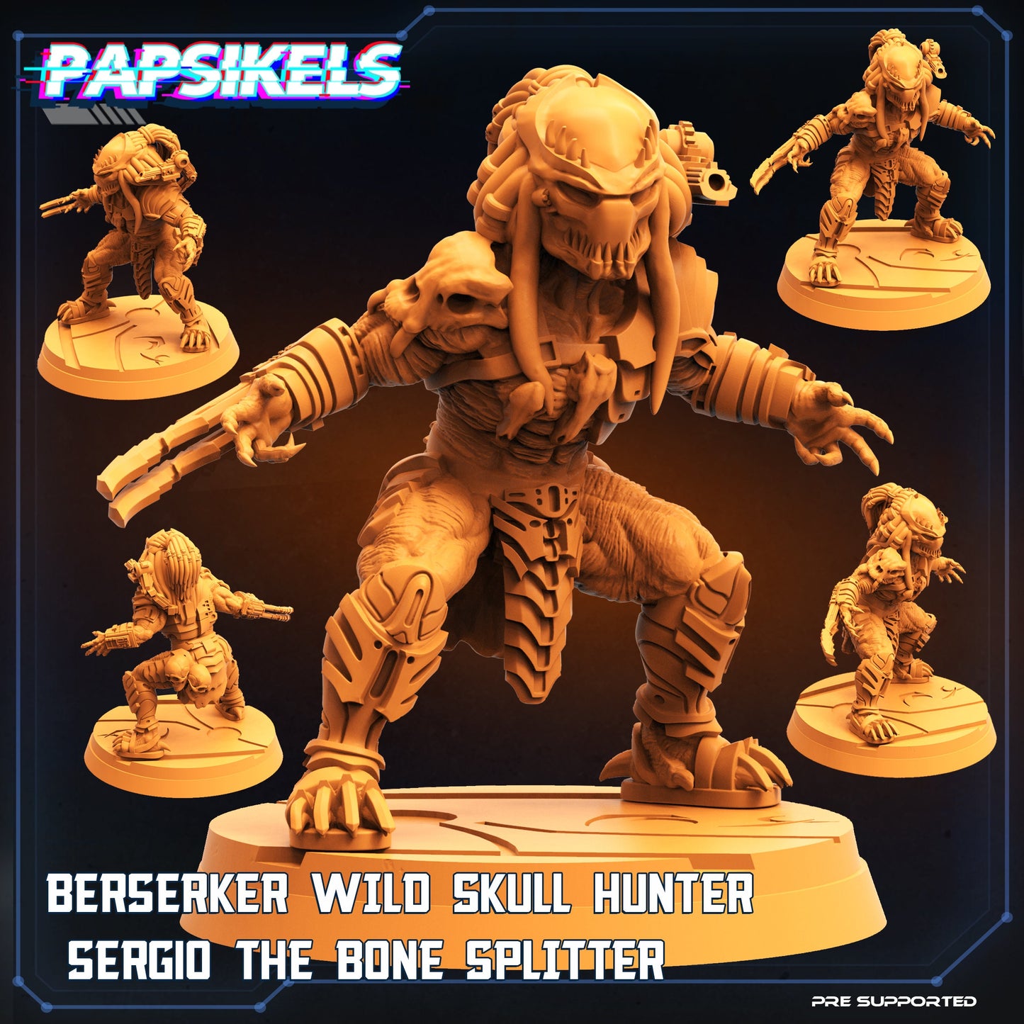 BERSERKER Wild Skullhunter Sergio - Resin Miniature - Sci-fi Miniature - Fantasy Miniature -Tabletop Miniature - D&D - - Papsikel