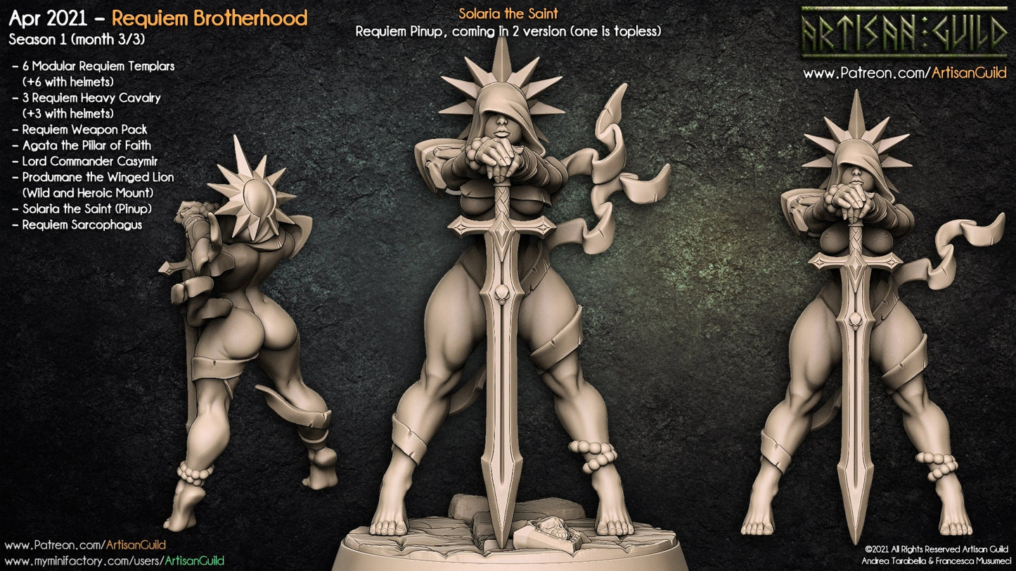 Solaria the Saint - 3D Printed Miniature - Fantasy Miniature -Tabletop Miniature - Tabletop Miniature - D&D - Artisan Guild