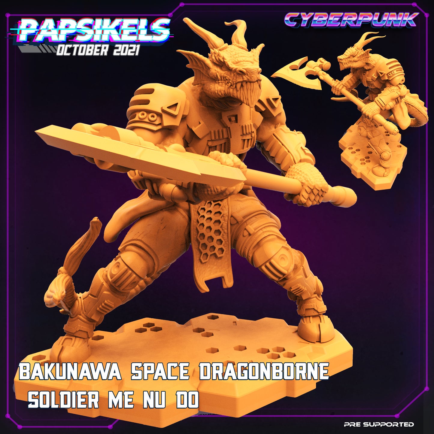 Bakunawa Me Nu Do - Resin Miniature - Tabletop miniature - Fantasy Miniature - 32mm - D&D Sci-fi Miniature - Papsikel