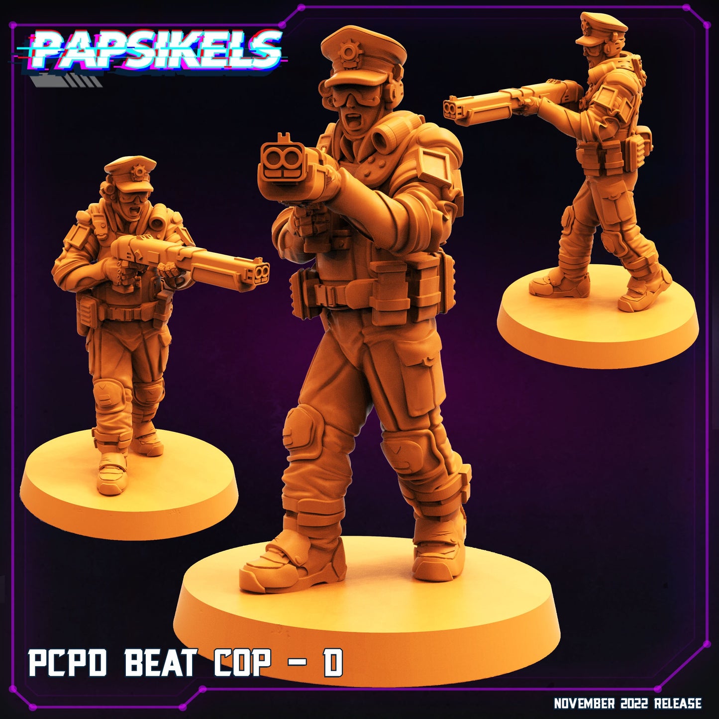 PCPD Beat Cop - Resin Miniature - Tabletop miniature - Fantasy Miniature - 32mm - D&D - Sci-fi Miniature - Papsikel