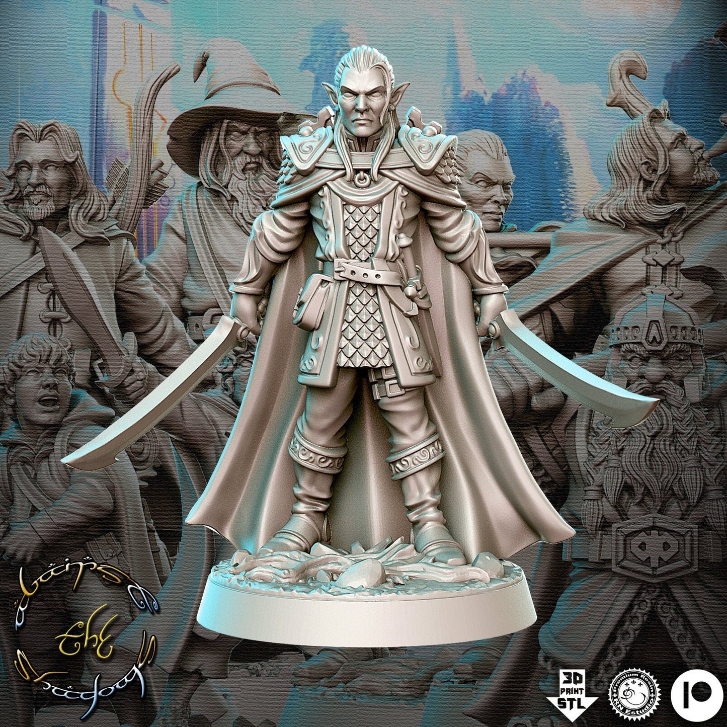 Evendil - 3D Printed Miniature - Fantasy Miniature -Tabletop Miniature - resin miniature - D&D - RN Estudio