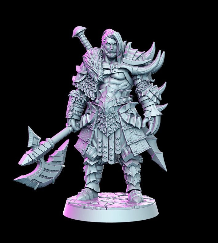 Kron - 3D Printed Miniature - Fantasy Miniature -Tabletop Miniature - resin miniature - D&D - RN Estudio