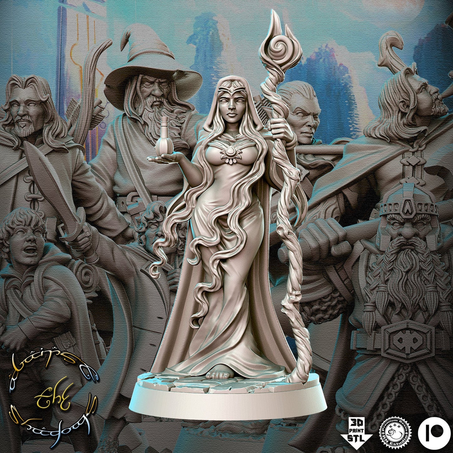 Miriel - 3D Printed Miniature - Fantasy Miniature -Tabletop Miniature - resin miniature - D&D - RN Estudio DnD