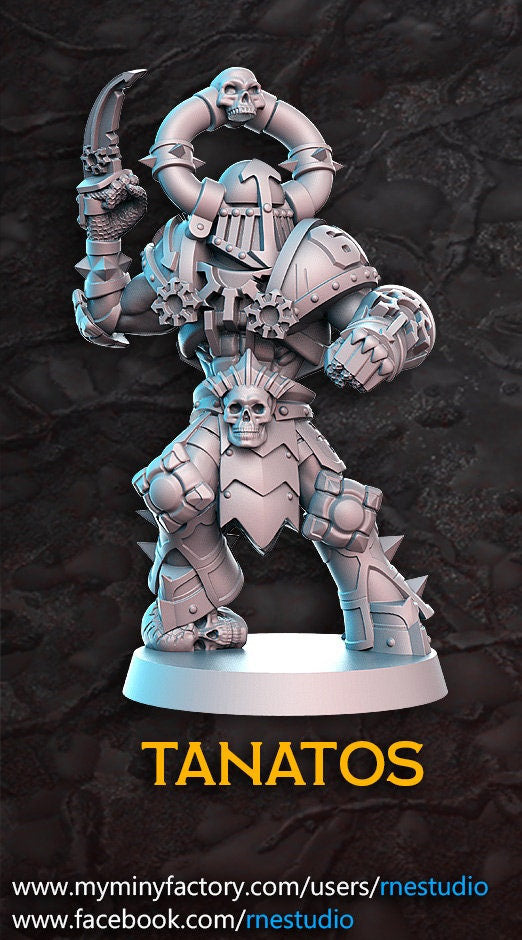 Tanatos - 3D Printed Miniature - Fantasy Miniature -Tabletop Miniature - resin miniature - D&D - RN Estudio