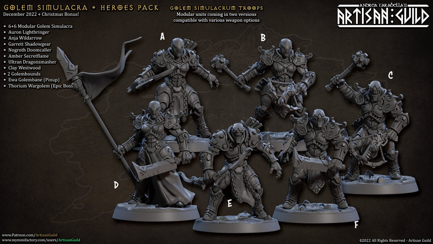 Golem Troops II - Tabletop miniature - Fantasy - 32mm - D&D Resin Miniature - Artisan Guild