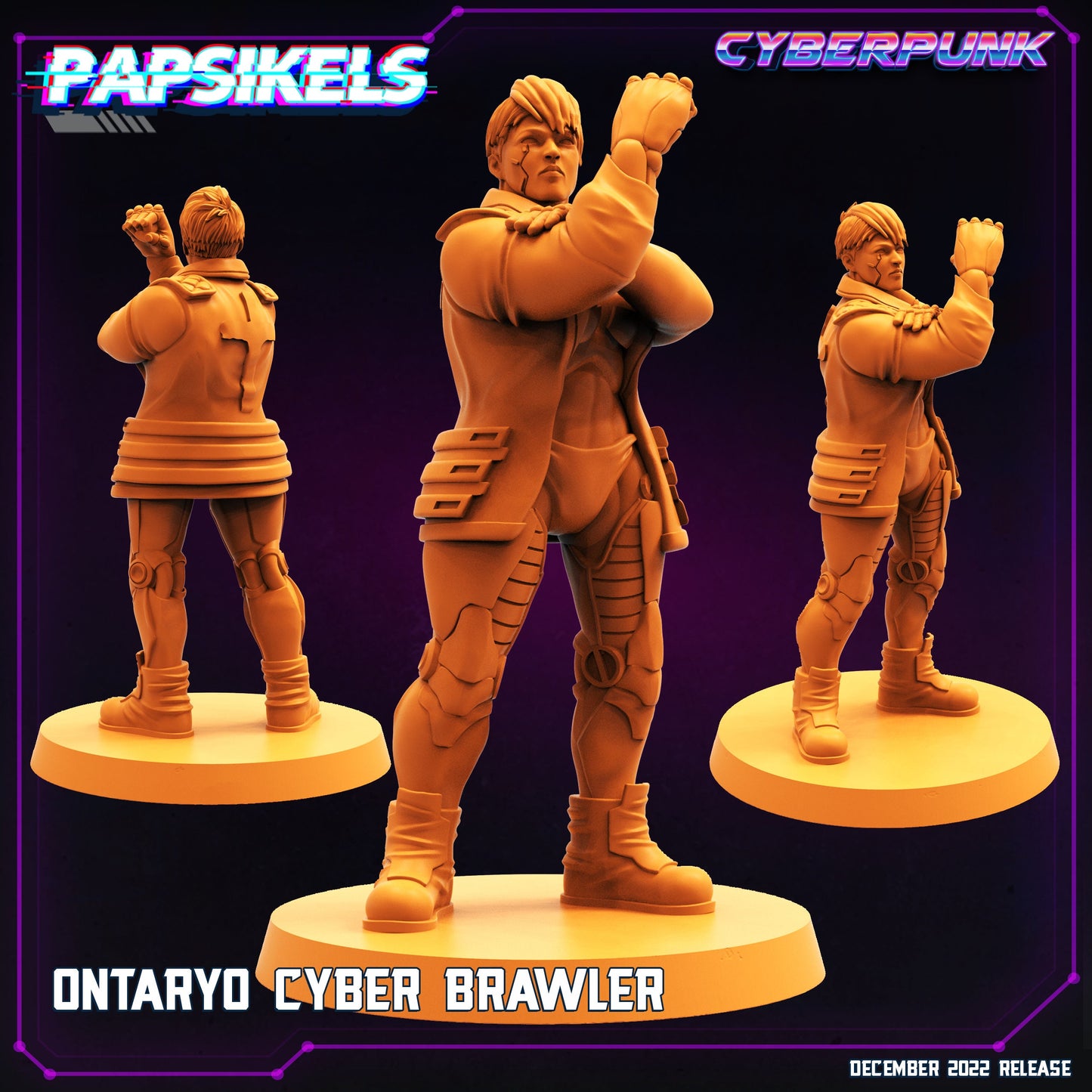 Ontario Cyber Brawler - Resin Miniature - Tabletop miniature - Fantasy Miniature - 32mm - D&D - Sci-fi Miniature - Papsikel