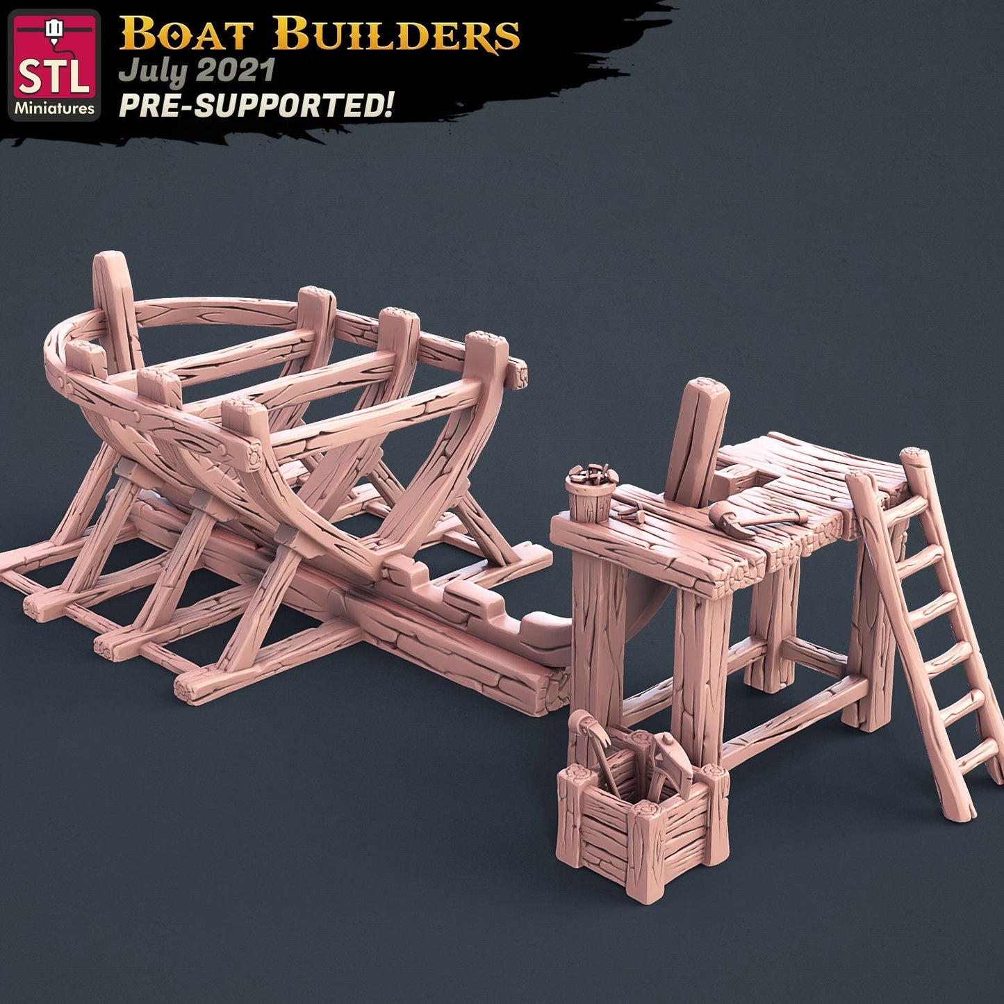 Builder Boat - Tabletop miniature - Fantasy - 32mm - D&D Resin Miniature DnD