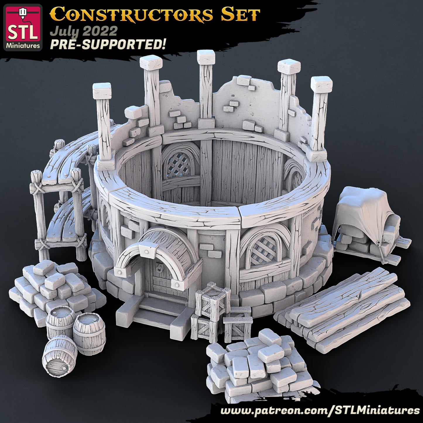 House Under Construction - Tabletop miniature - Fantasy - 32mm - D&D Resin Miniature
