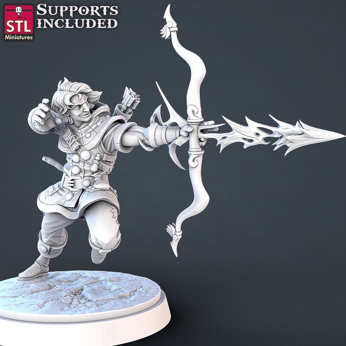 DnD Tribute Archer - Tabletop miniature - Fantasy - 32mm - D&D Resin Miniature DnD