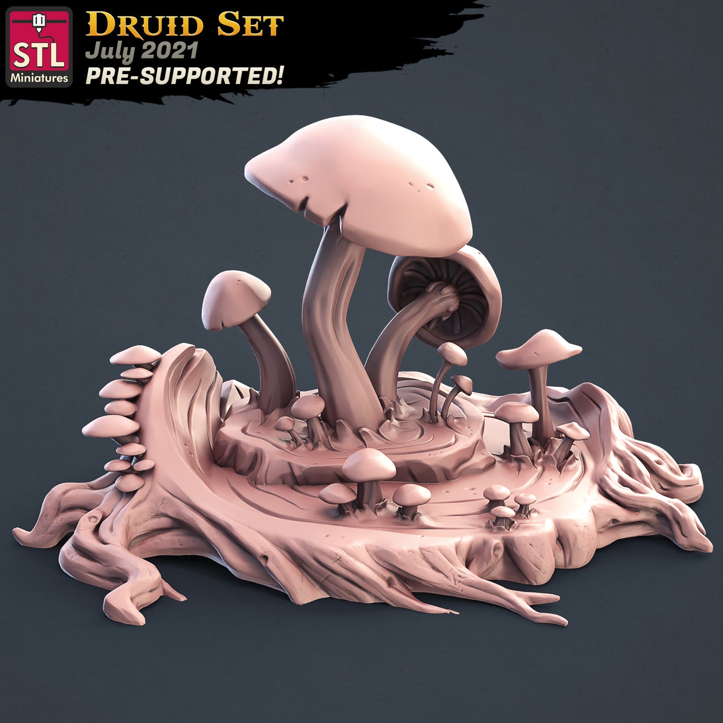 Druid Mushrooms - Tabletop miniature - Fantasy - 32mm - D&D Resin Miniature