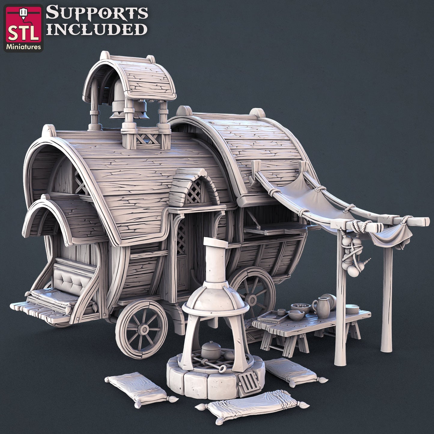 Genasi Wagon - Tabletop miniature - Fantasy - 32mm - D&D Resin Miniature DnD