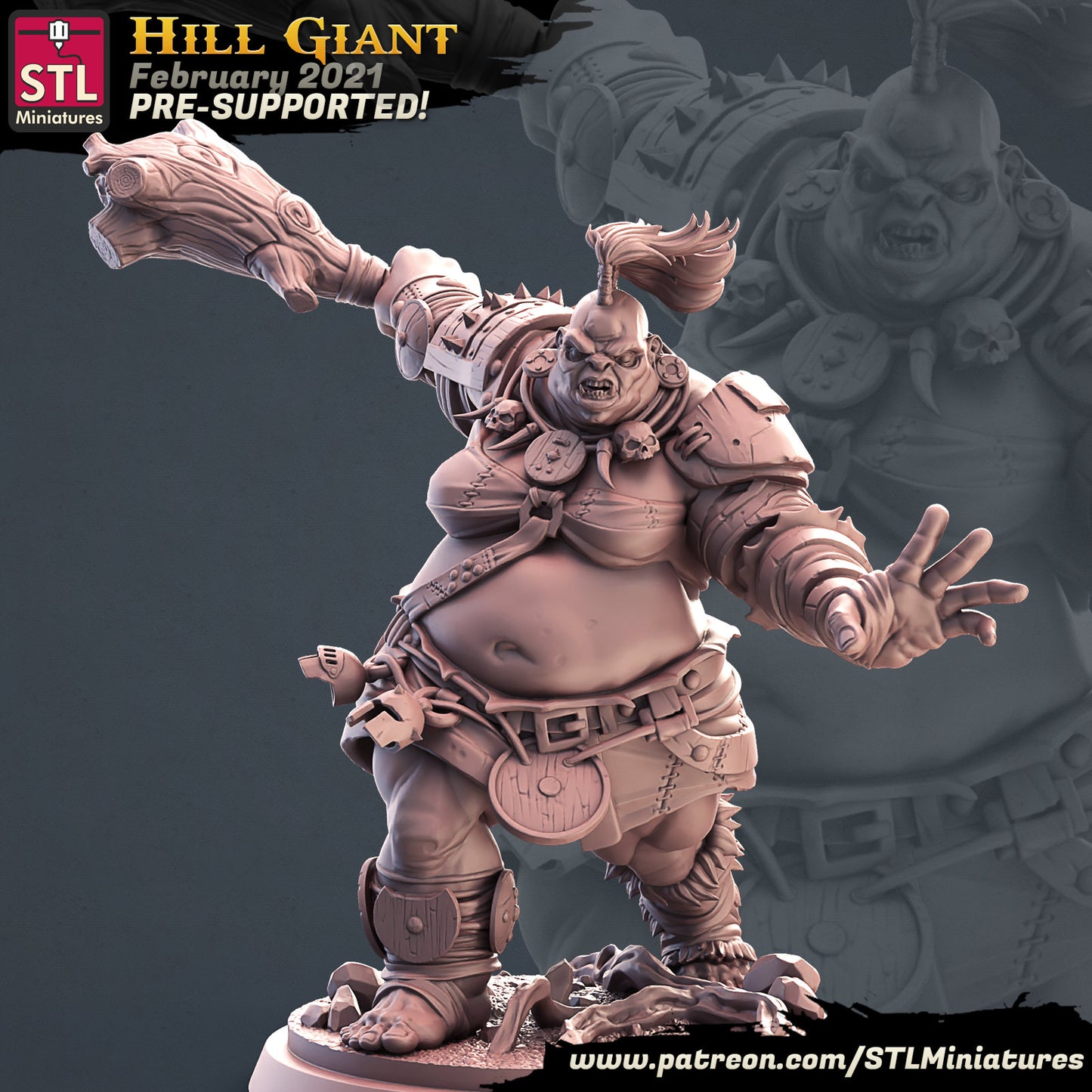 Hill Giant - Tabletop miniature - Fantasy - 32mm - D&D Resin Miniature