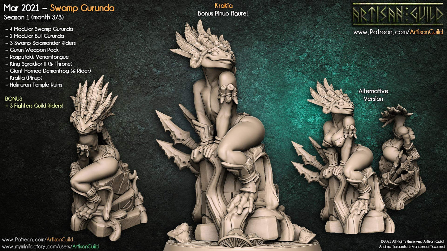 Krakia - Tabletop miniature - Fantasy - 32mm - D&D Resin Miniature - Artisan Guild