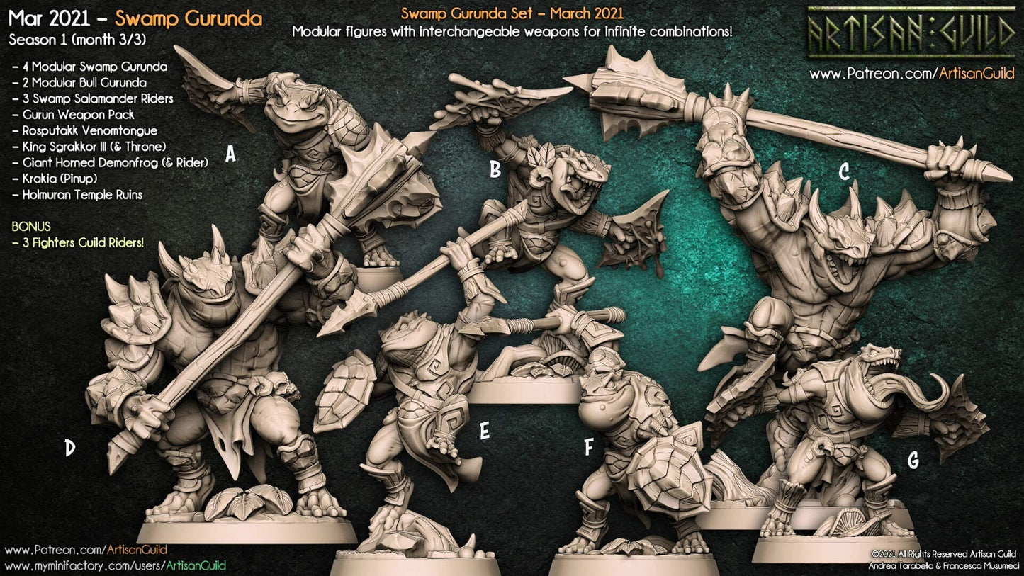 Swamp Gurunda - Tabletop miniature - Fantasy - 32mm - D&D Resin Miniature - Artisan Guild DnD