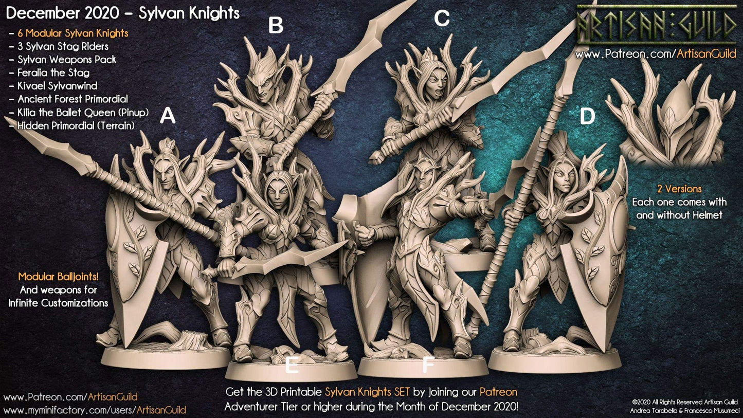 Sylvan Knights - Tabletop miniature - Fantasy - 32mm - D&D Resin Miniature - Artisan Guild