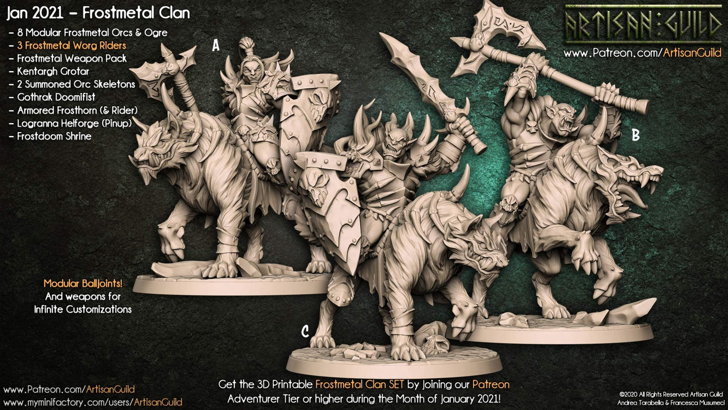 Worg Riders - Tabletop miniature - Fantasy - 32mm - D&D Resin Miniature - Artisan Guild