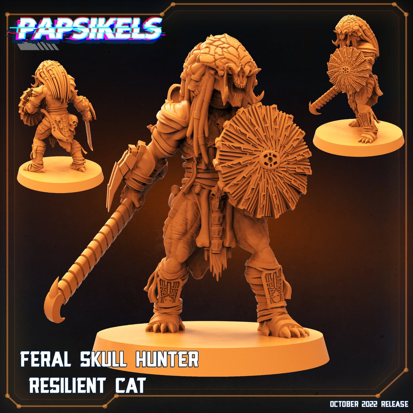Feral Skull Hunter - Resin Miniature - Tabletop miniature - Fantasy Miniature - 32mm - D&D Sci-fi Miniature- Papsikel