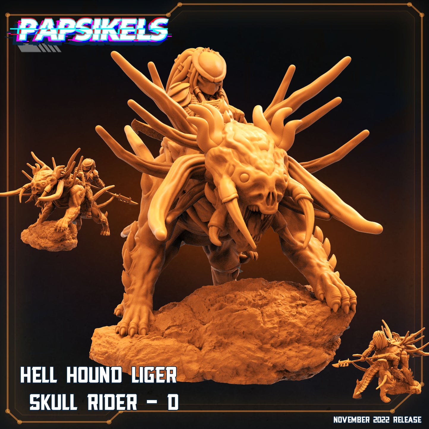 Hell Hound - Resin Miniature - Tabletop miniature - Fantasy Miniature - 32mm - D&D Sci-fi Miniature - Papsikel