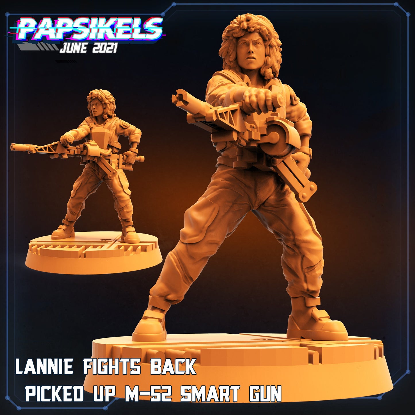 Human Space crew Lannie - Resin Miniature - Tabletop miniature - Fantasy Miniature - 32mm - D&D Sci-fi Miniature - Papsikel