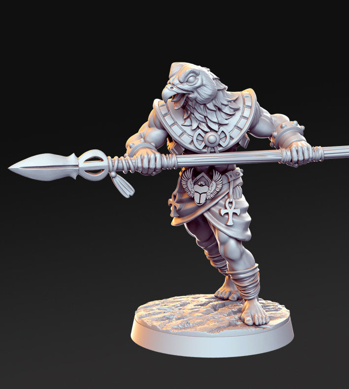 Horathi Warrior with spear - 3D Printed Miniature - Fantasy Miniature -Tabletop Miniature - resin miniature - D&D - RN Estudio