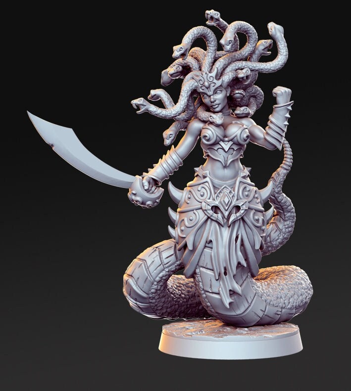 Medusa - 3D Printed Miniature - Fantasy Miniature -Tabletop Miniature - resin miniature - D&D - RN Estudio