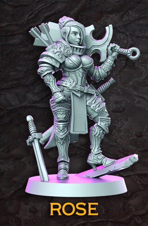 Rose - 3D Printed Miniature - Fantasy Miniature -Tabletop Miniature - resin miniature - D&D - RN Estudio
