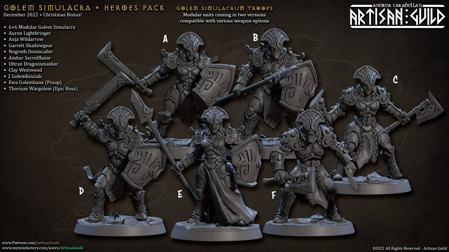 Golem Troops I - Tabletop miniature - Fantasy - 32mm - D&D Resin Miniature - Artisan Guild