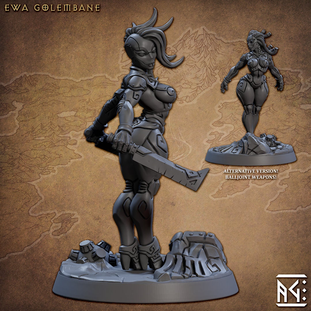 Ewa Golembane - Tabletop miniature - Fantasy - 32mm - D&D Resin Miniature - Artisan Guild DnD