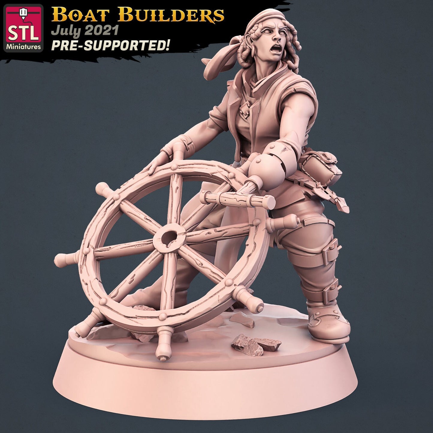 Boat Builder Female - Tabletop miniature - Fantasy - 32mm - D&D Resin Miniature