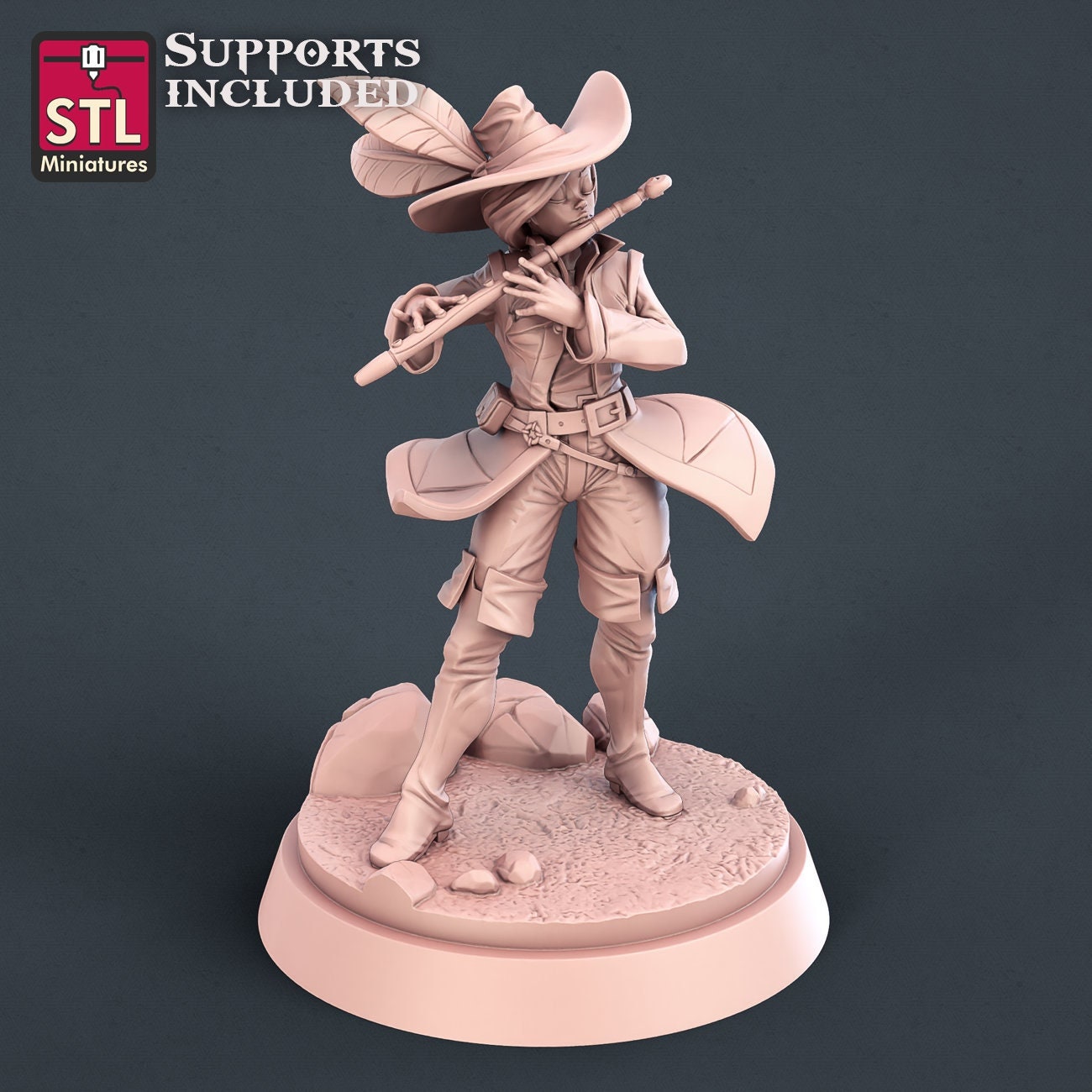 Carnival Flautist - Tabletop miniature - Fantasy - 32mm - D&D Resin Miniature