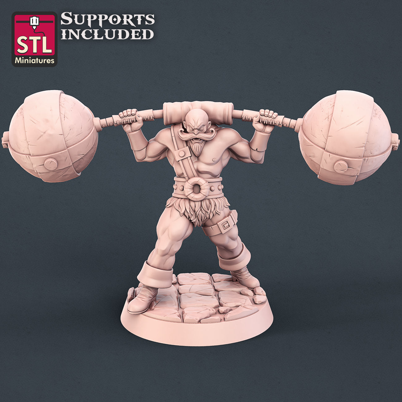 Carnival Strong Man - Tabletop miniature - Fantasy - 32mm - D&D Resin Miniature