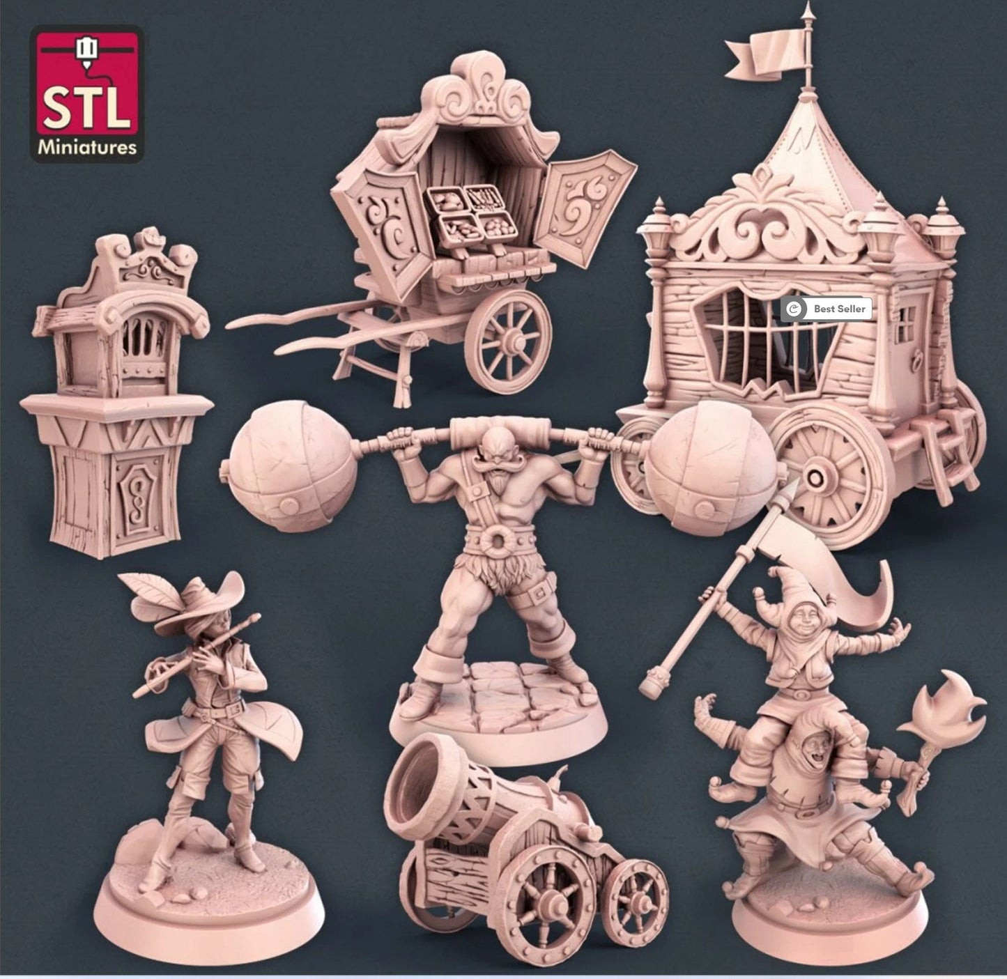 Carnival Full set - Tabletop miniature - Fantasy - 32mm - D&D Resin Miniature