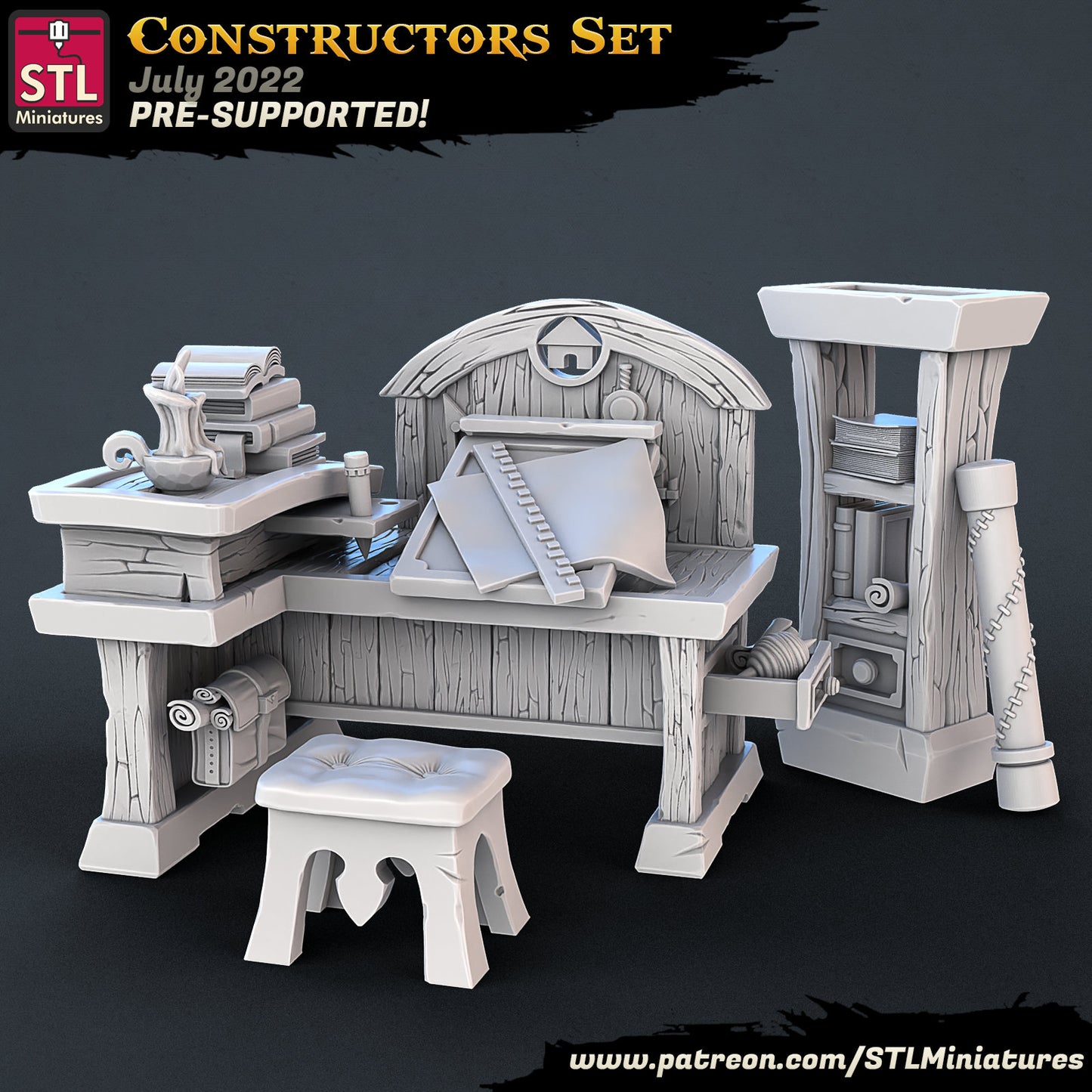 Constructor Desk - Tabletop miniature - Fantasy - 32mm - D&D Resin Miniature